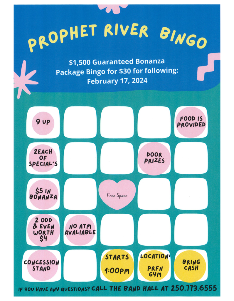 Profit River Bingo flyer for February 17th 2024